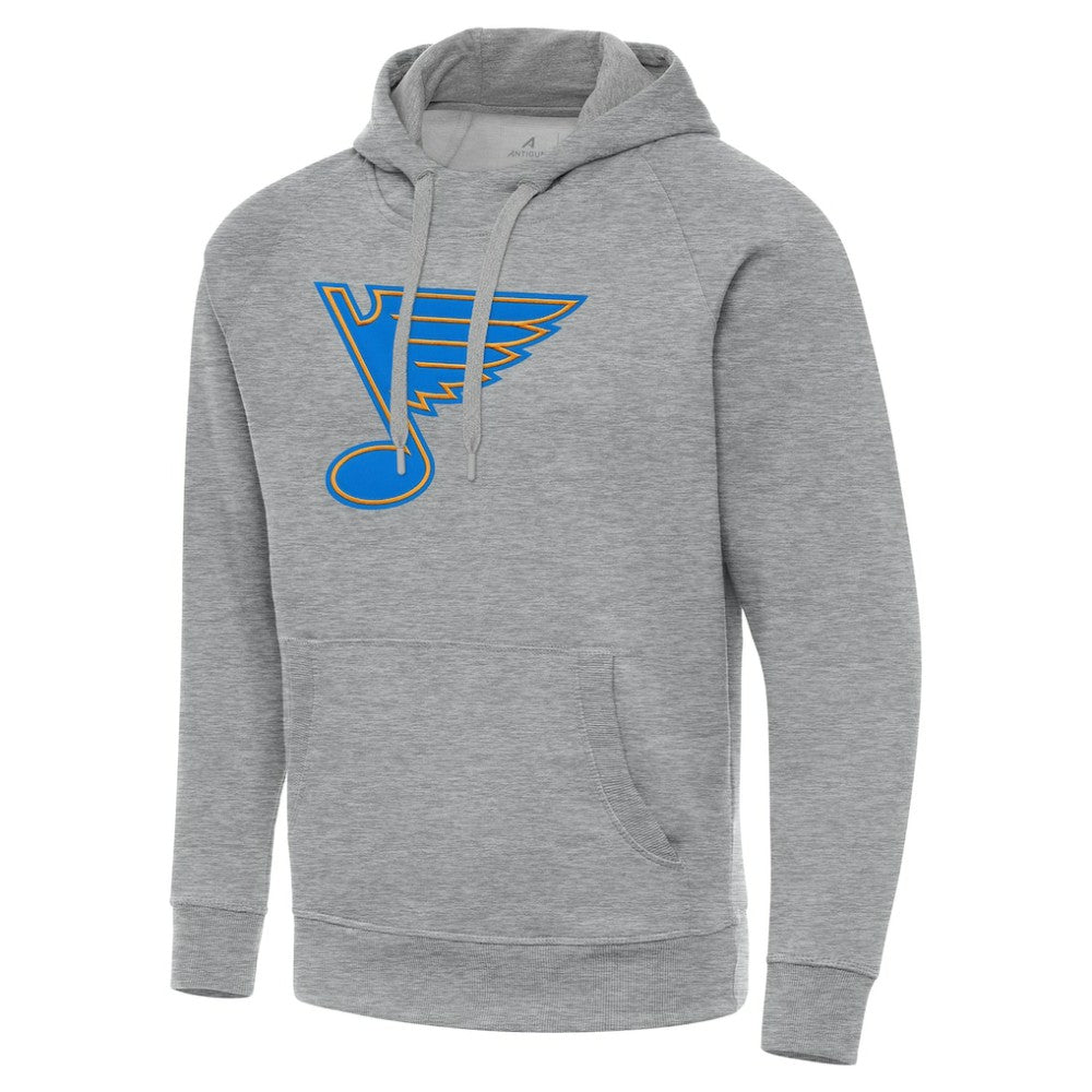 NHL Heather Gray St. Louis Blues Antigua Victory Tall Pullover Hoodie