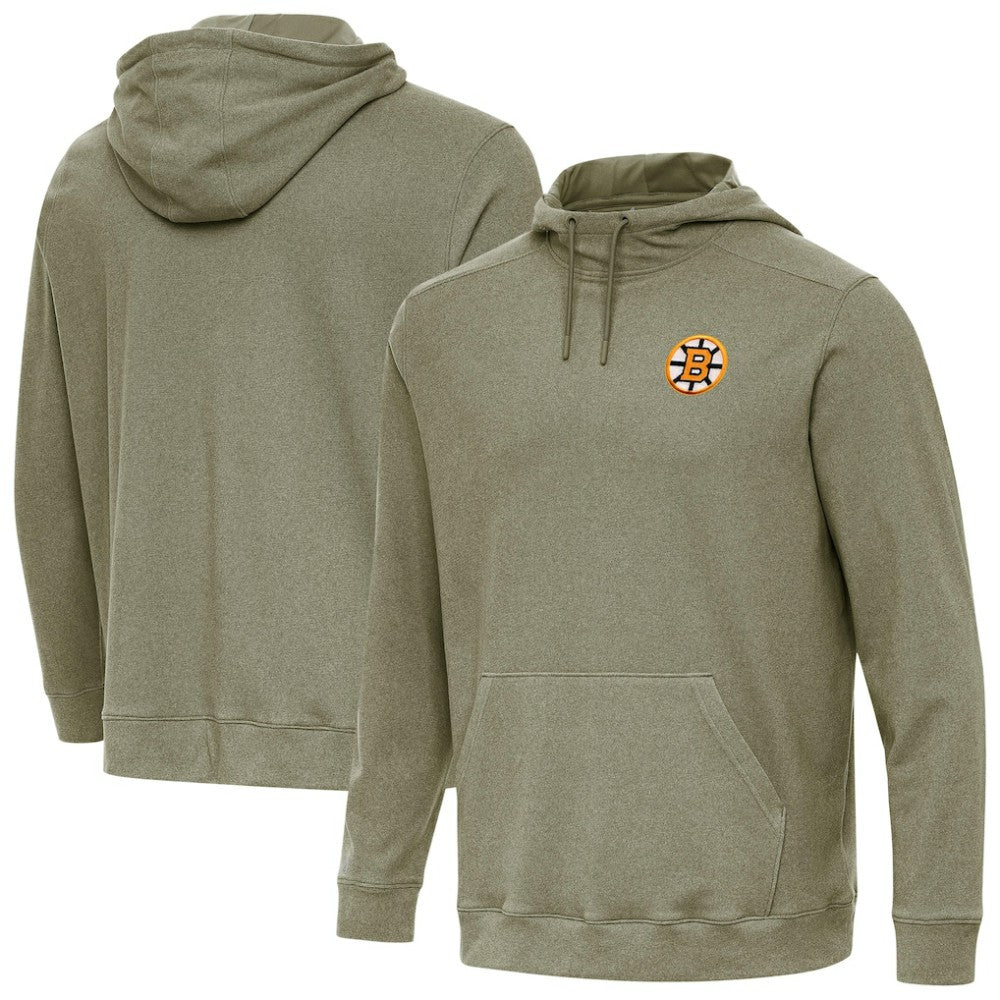 NHL Olive Boston Bruins Antigua Cloud Pullover Hoodie