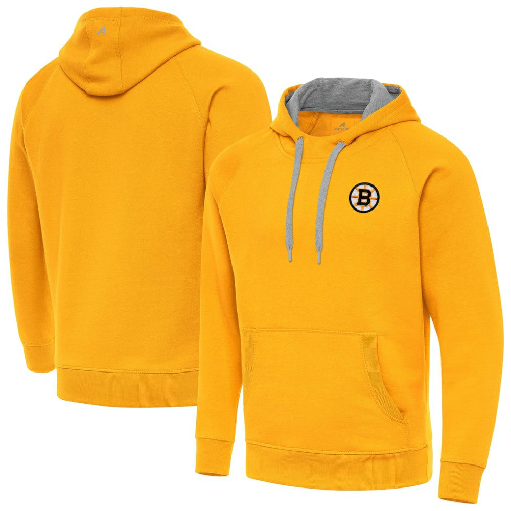 NHL Gold Boston Bruins Antigua Victory Pullover Hoodie