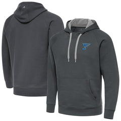 NHL Charcoal St. Louis Blues Antigua Victory Pullover Hoodie