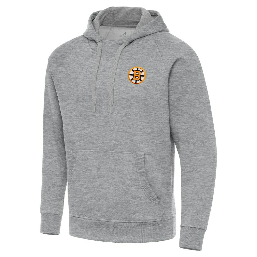NHL Heather Gray Boston Bruins Antigua Victory Tall Pullover Hoodie