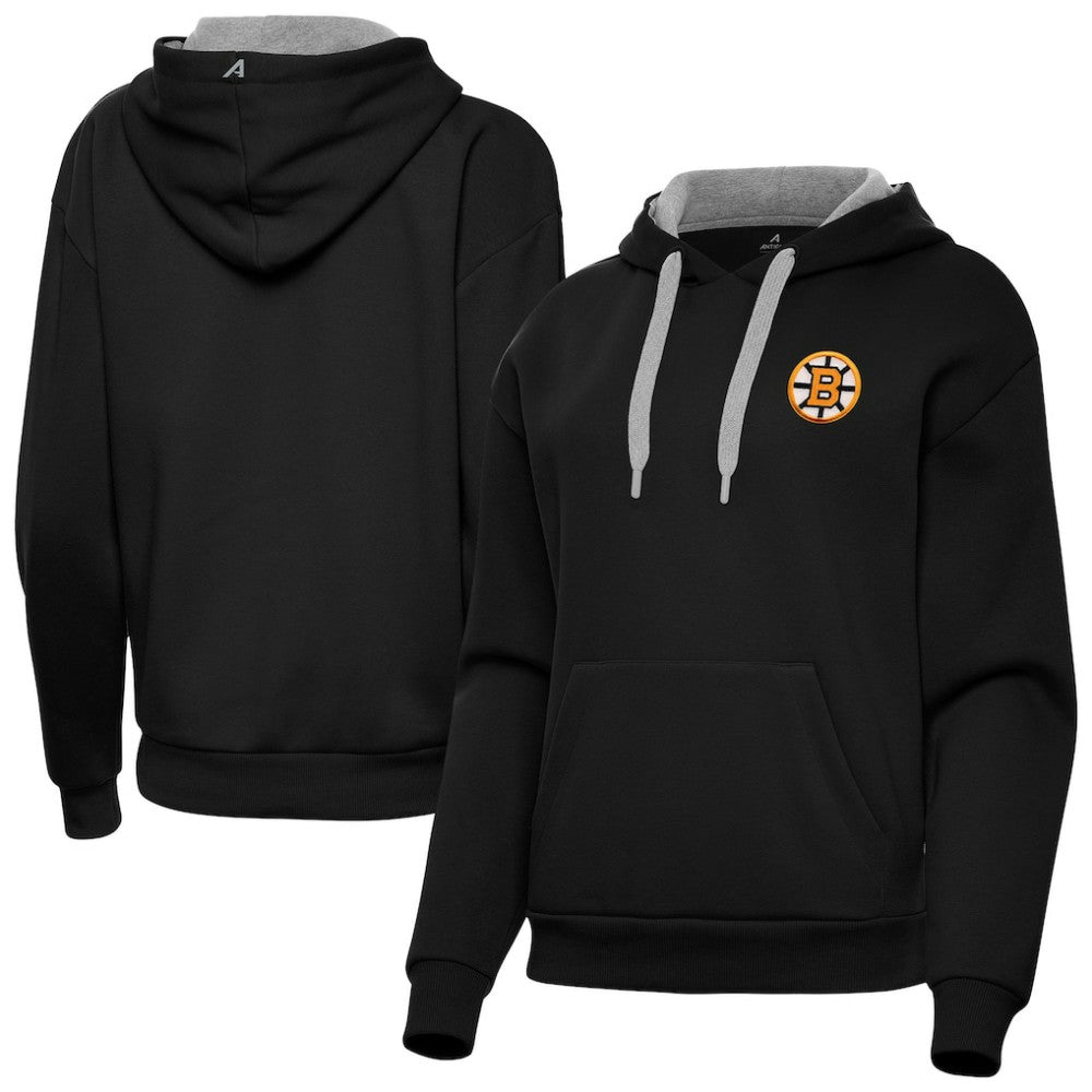 NHL Black Boston Bruins Antigua Women's Victory Pullover Hoodie