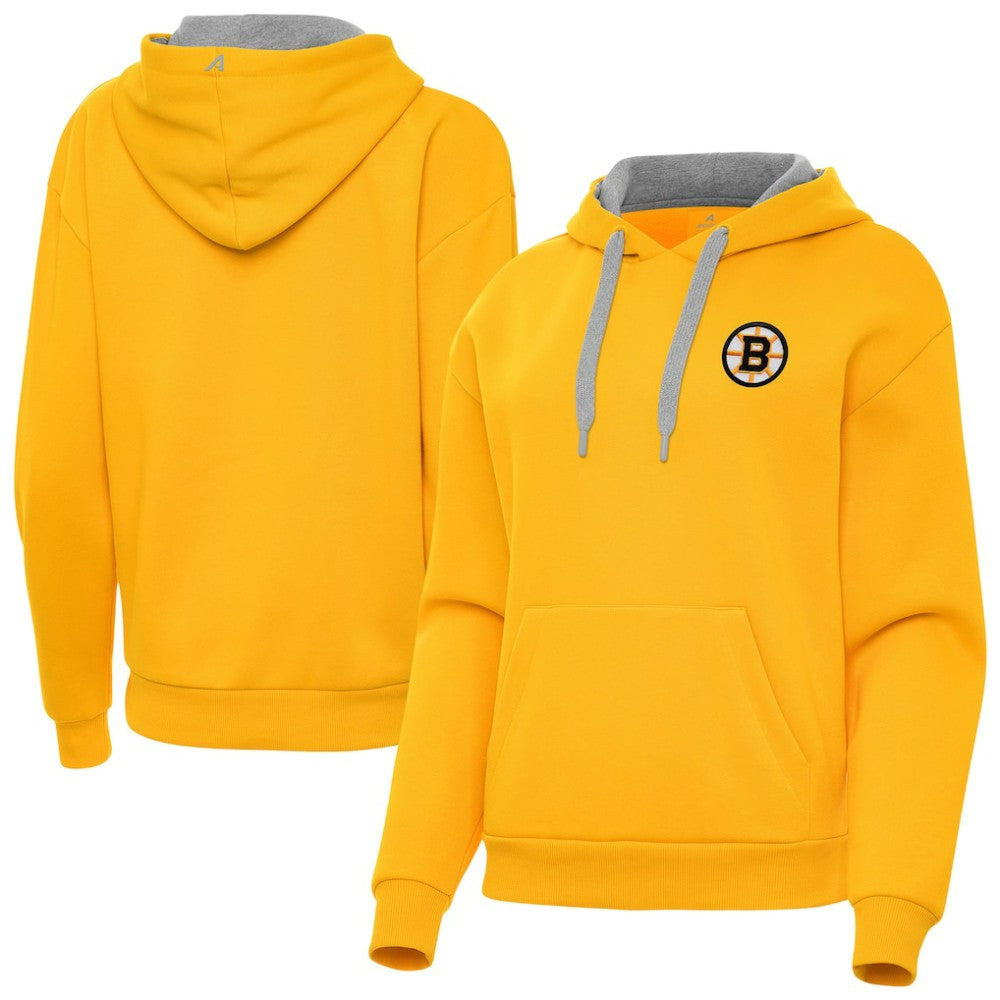 NHL Gold Boston Bruins Antigua Women's Victory Pullover Hoodie