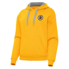 NHL Gold Boston Bruins Antigua Women's Victory Pullover Hoodie