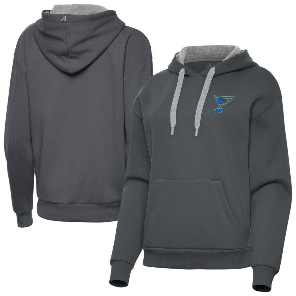 NHL Charcoal St. Louis Blues Antigua Women's Victory Pullover Hoodie