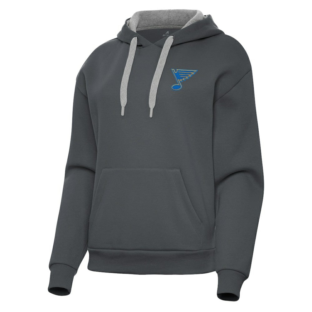 NHL Charcoal St. Louis Blues Antigua Women's Victory Pullover Hoodie