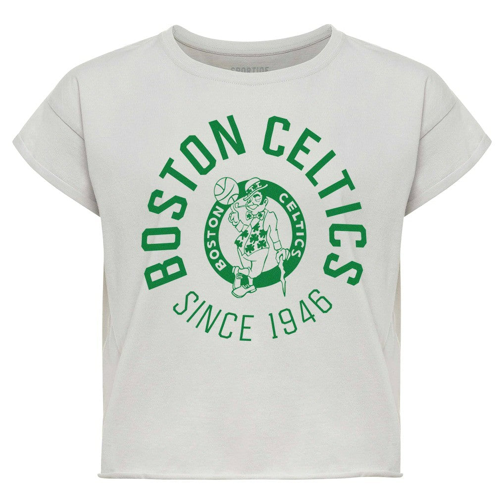 NBA Boston Celtics Sportiqe Women's Cropped Genuine Issue Collection Alana T-Shirt