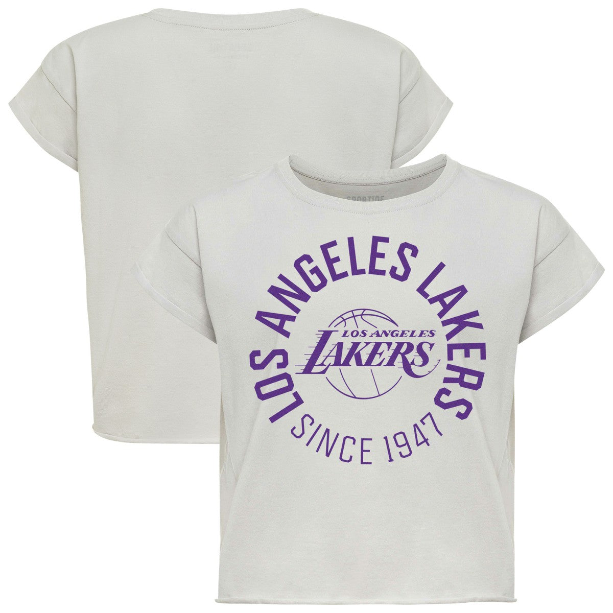 NBA Los Angeles Lakers Sportiqe Women's Cropped Genuine Issue Collection Alana T-Shirt