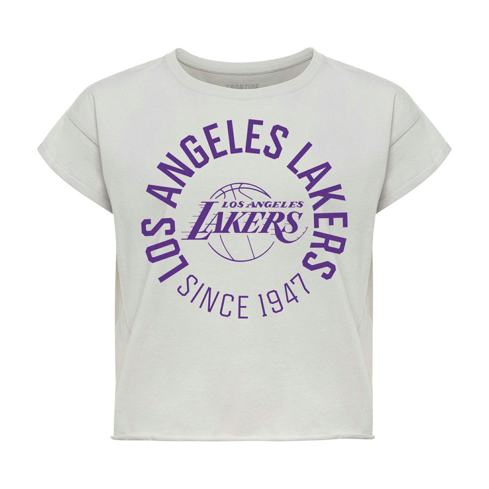 NBA Los Angeles Lakers Sportiqe Women's Cropped Genuine Issue Collection Alana T-Shirt
