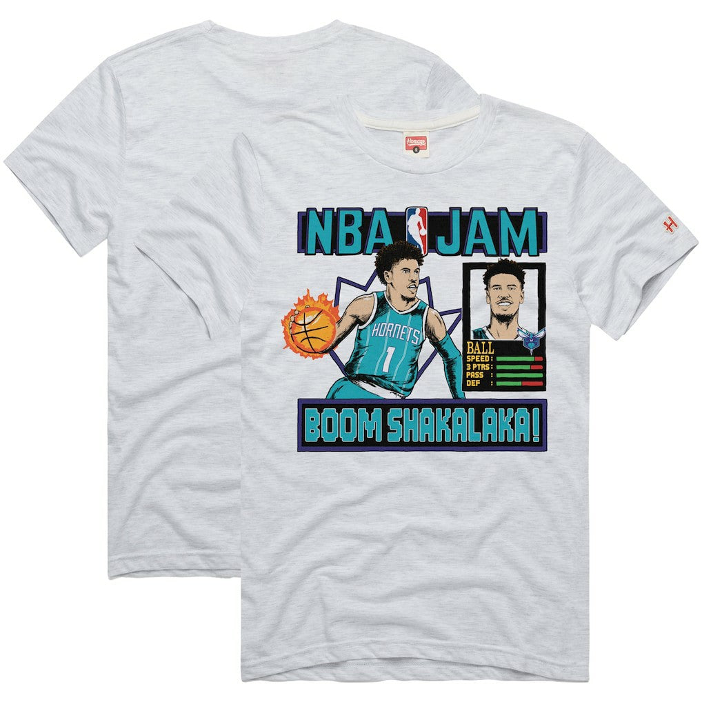 NBA LaMelo Ball Charlotte Hornets Homage Unisex NBA Jam Tri-Blend T-Shirt