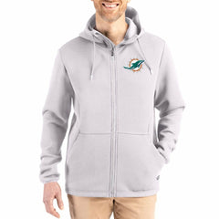 Cutter & Buck Roam Epic Comfort Recycled Full-Zip Hoodie Jacket - Miami Dolphins