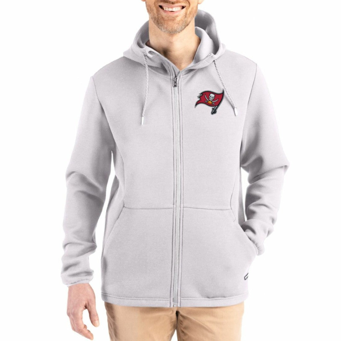 Cutter & Buck Roam Epic Comfort Recycled Full-Zip Hoodie Jacket - Tampa Bay Buccaneers