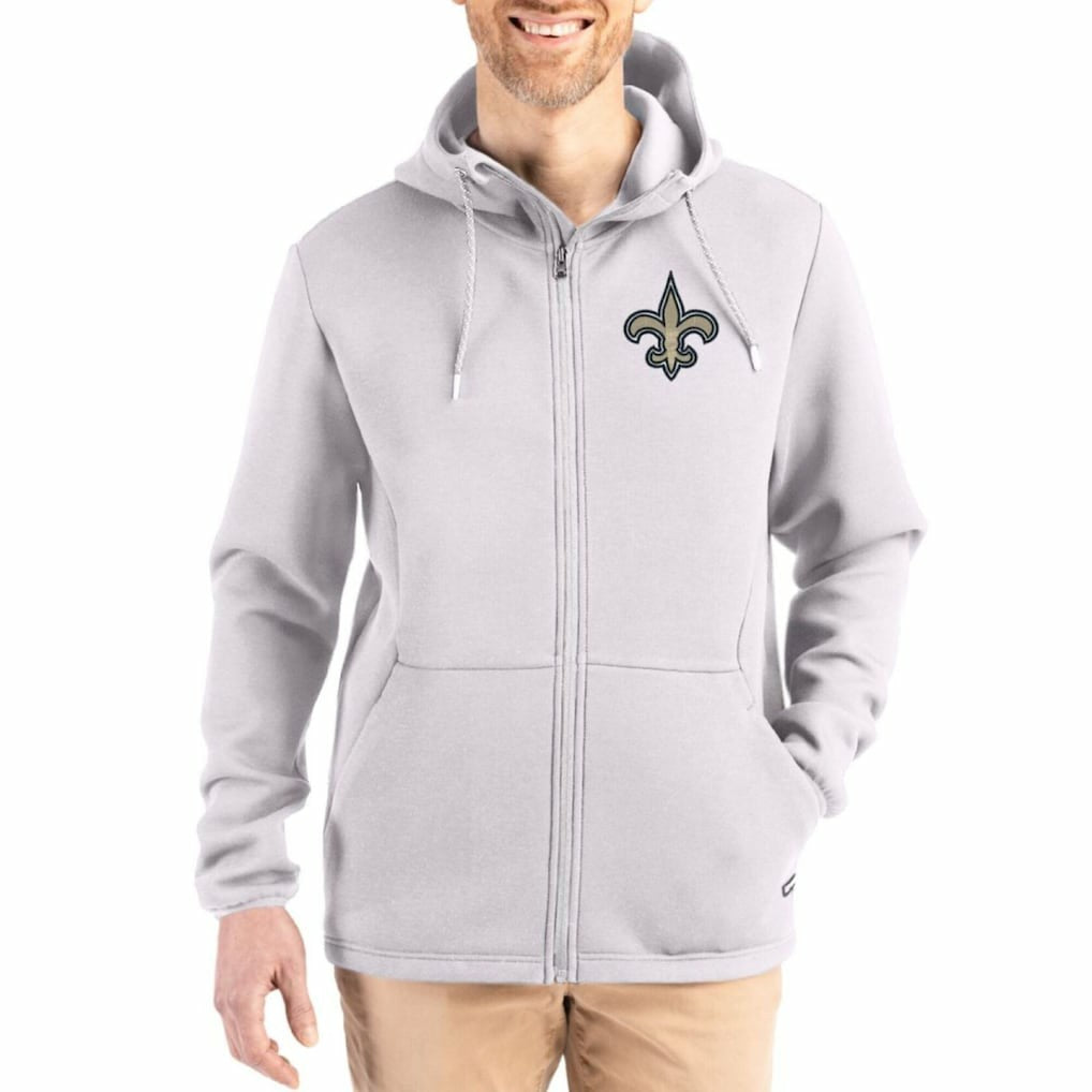 Cutter & Buck Roam Epic Comfort Recycled Full-Zip Hoodie Jacket - New Orleans Saints