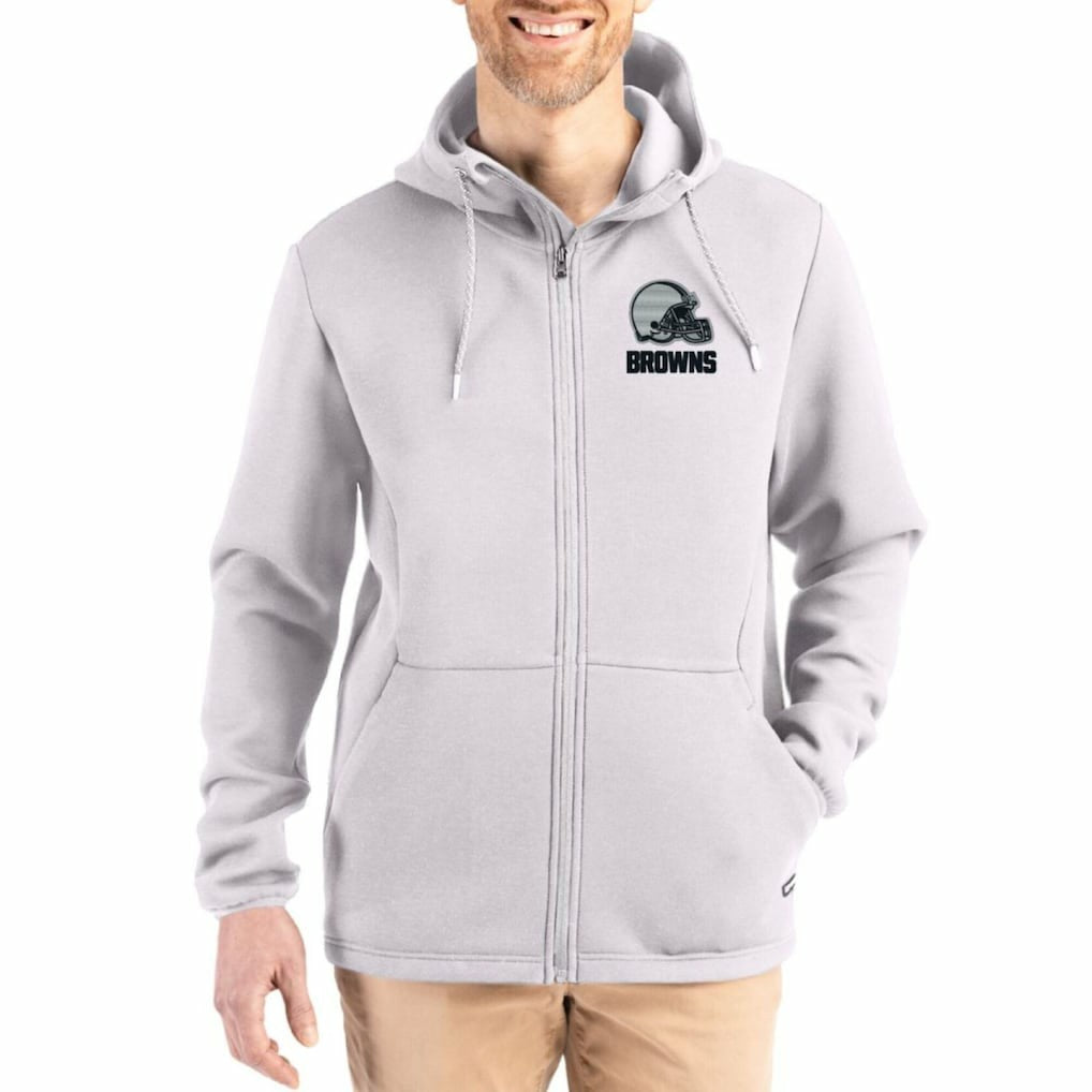 Cutter & Buck Roam Epic Comfort Recycled Full-Zip Hoodie Jacket - Cleveland Browns