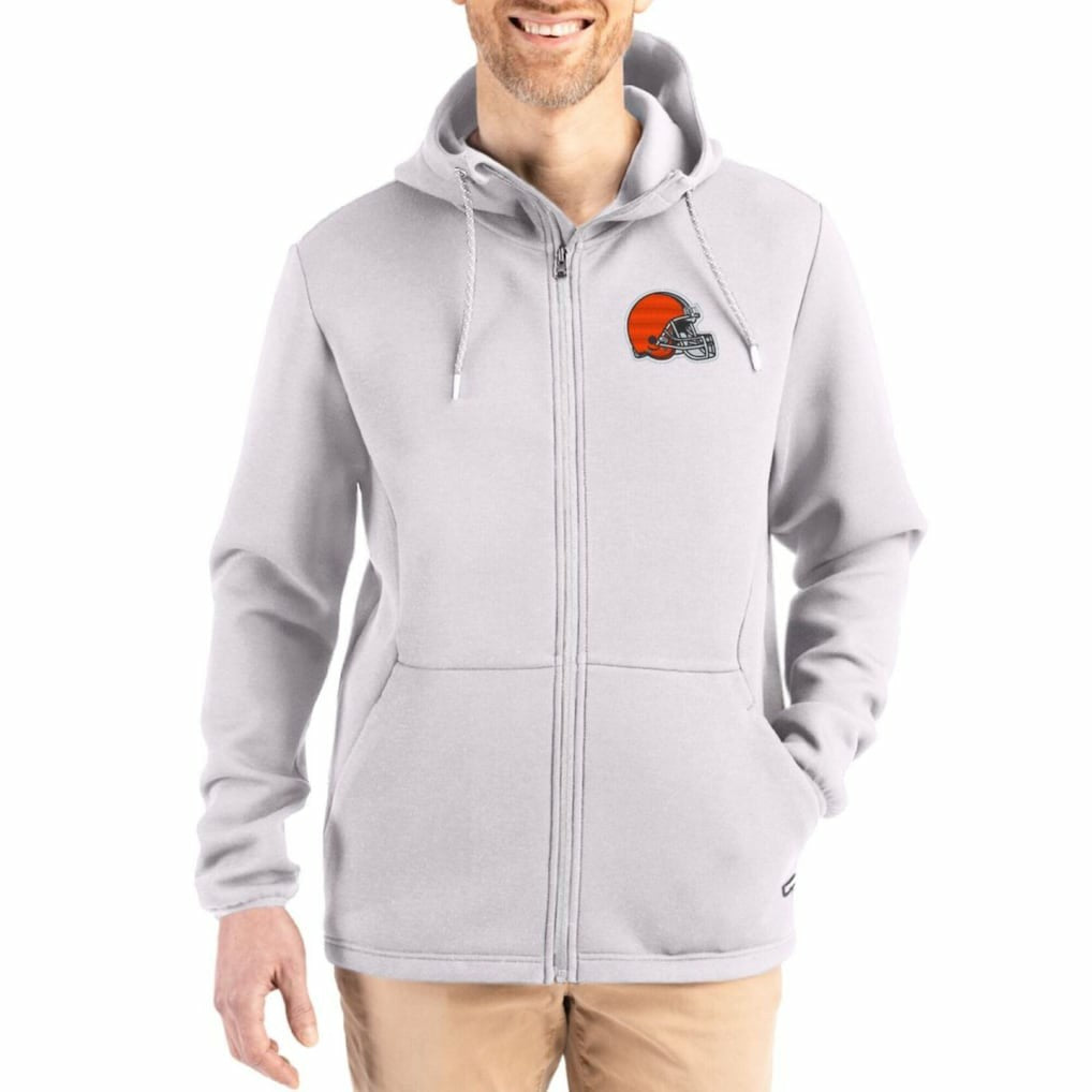 Cutter & Buck Roam Epic Comfort Recycled Full-Zip Hoodie Jacket - Cleveland Browns