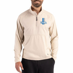 Cutter & Buck Adapt Eco Knit Hybrid Recycled Quarter-Zip Jacket - Detroit Lions