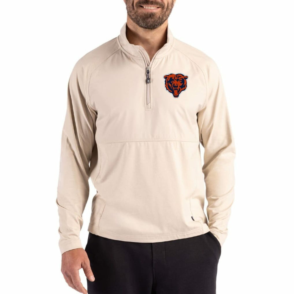 Cutter & Buck Adapt Eco Knit Hybrid Recycled Quarter-Zip Jacket - Chicago Bears