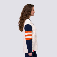 MLB Houston Astros Lusso Women's Shyla Knit V-Neck Full-Zip Sweater