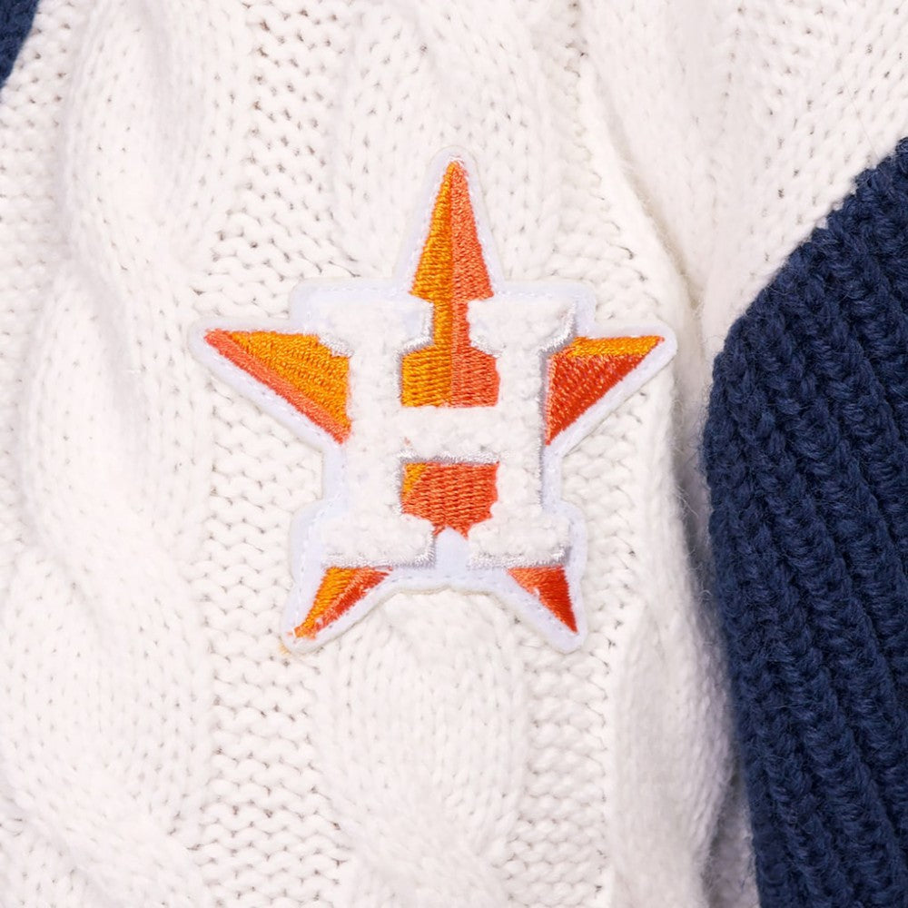 MLB Houston Astros Lusso Women's Shyla Knit V-Neck Full-Zip Sweater
