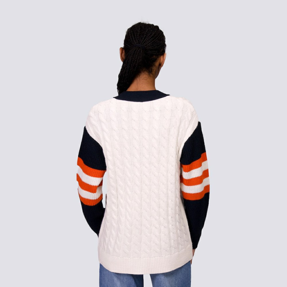 MLB San Francisco Giants Lusso Women's Shyla Knit V-Neck Full-Zip Sweater