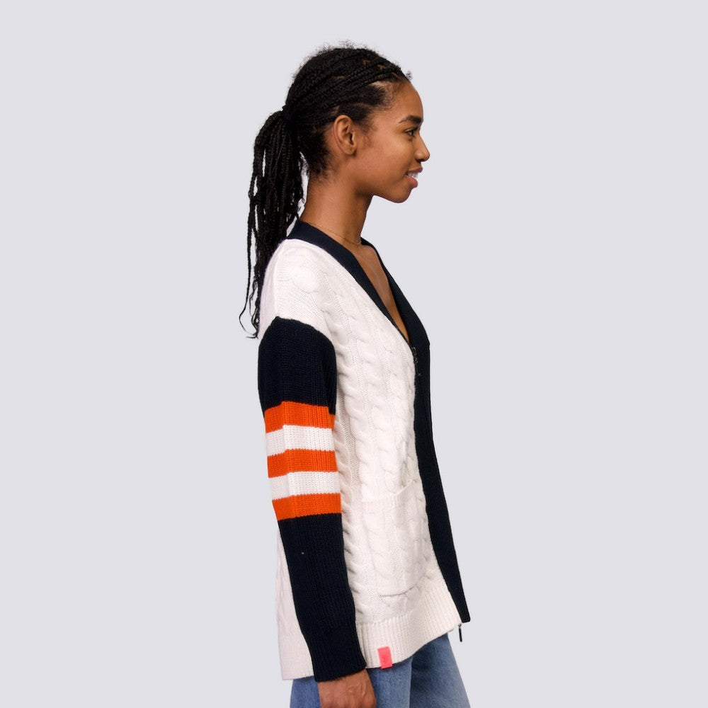 MLB San Francisco Giants Lusso Women's Shyla Knit V-Neck Full-Zip Sweater