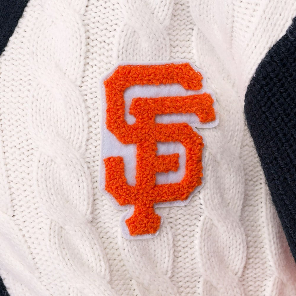 MLB San Francisco Giants Lusso Women's Shyla Knit V-Neck Full-Zip Sweater