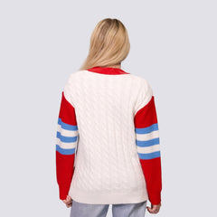 MLB St. Louis Cardinals Lusso Women's Shyla Knit V-Neck Full-Zip Sweater