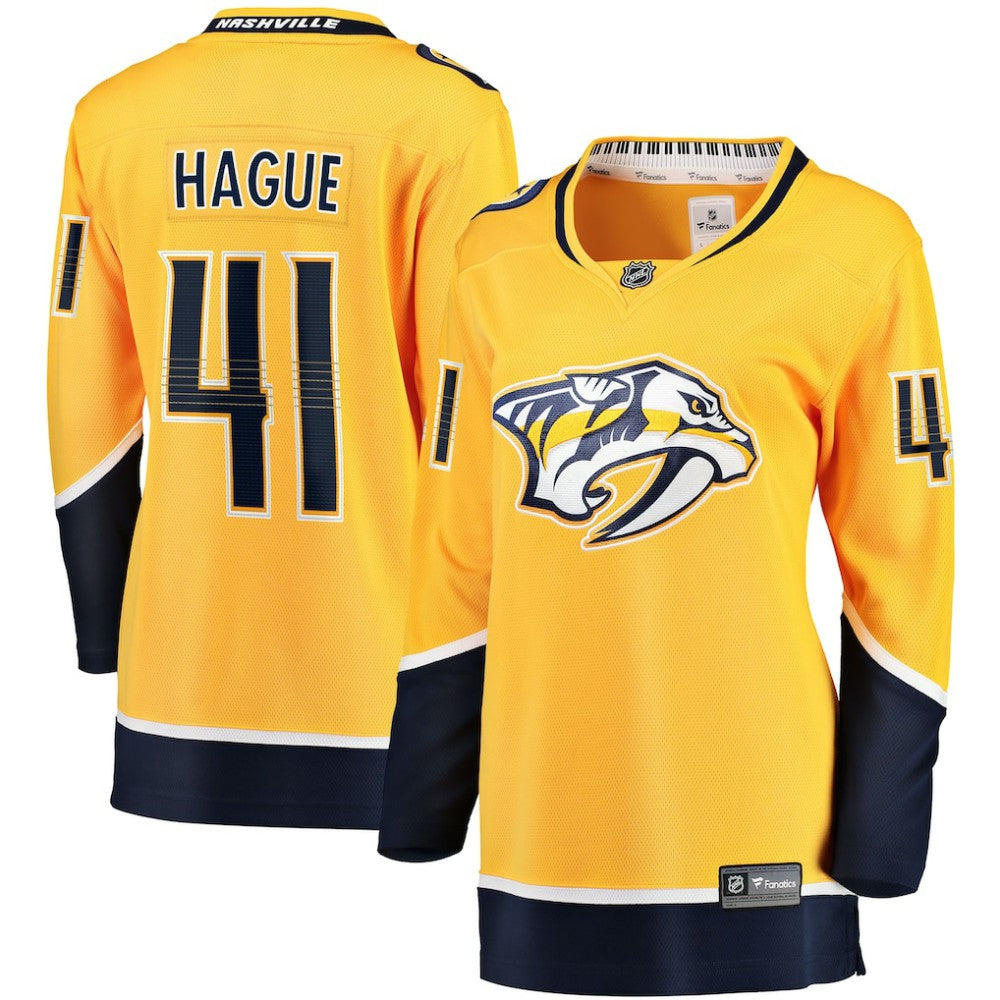 NHL Gold Nicolas Hague Nashville Predators Fanatics Women's Home Breakaway Jersey