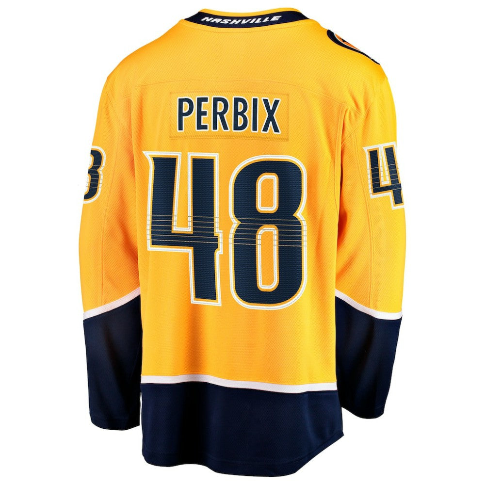 NHL Gold Nick Perbix Nashville Predators Fanatics Home Breakaway Jersey