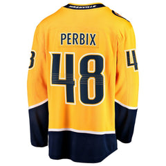 NHL Gold Nick Perbix Nashville Predators Fanatics Home Breakaway Jersey