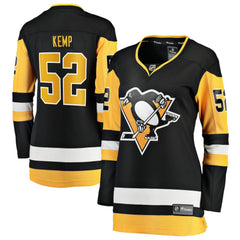 NHL Black Philip Kemp Pittsburgh Penguins Fanatics Women's Home Breakaway Jersey