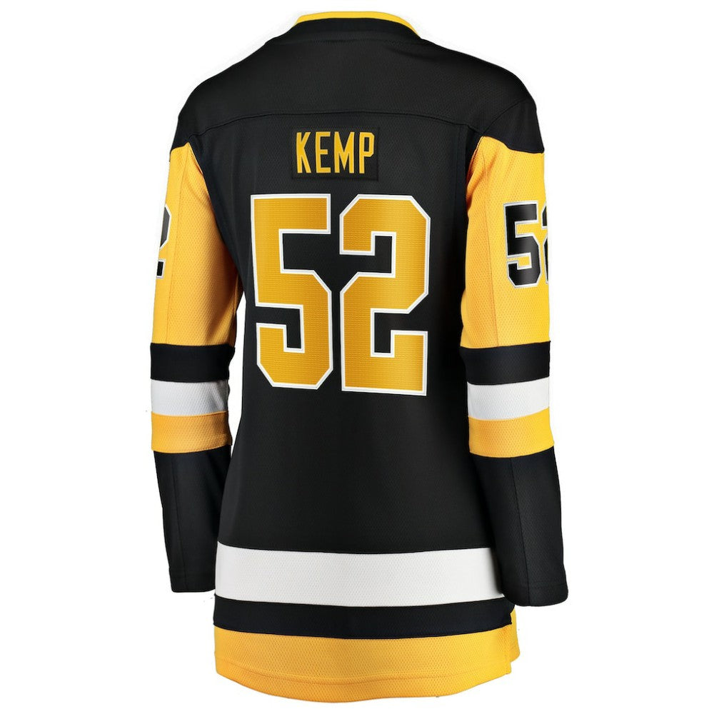 NHL Black Philip Kemp Pittsburgh Penguins Fanatics Women's Home Breakaway Jersey