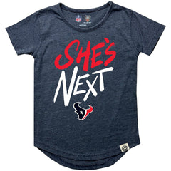 Wes & Willy Girls Youth She's Next Garment Washed T-Shirt - Houston Texans