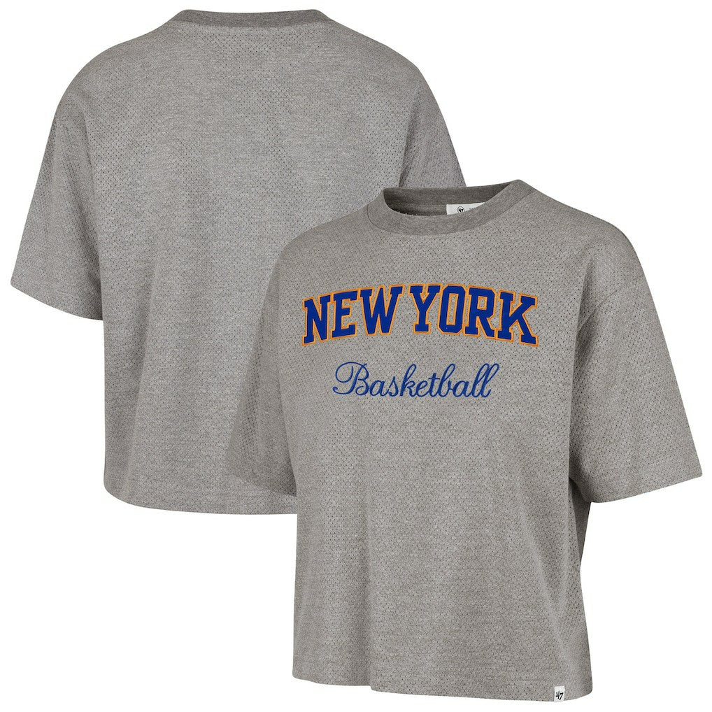 NBA New York Knicks '47 Women's Pivot Drop Needle Cropped T-Shirt
