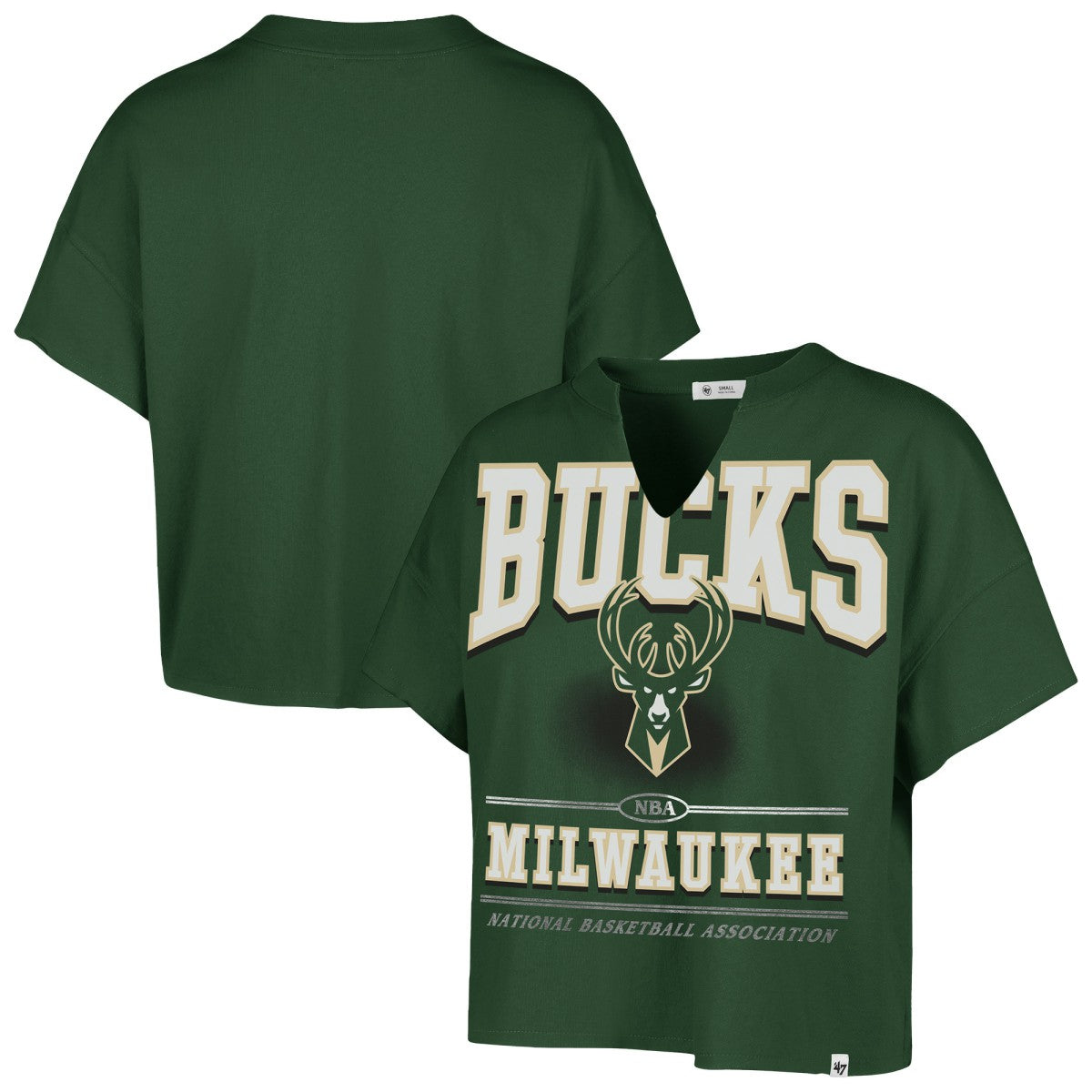 NBA Milwaukee Bucks '47 Women's Elation Oversized Notch Neck T-Shirt