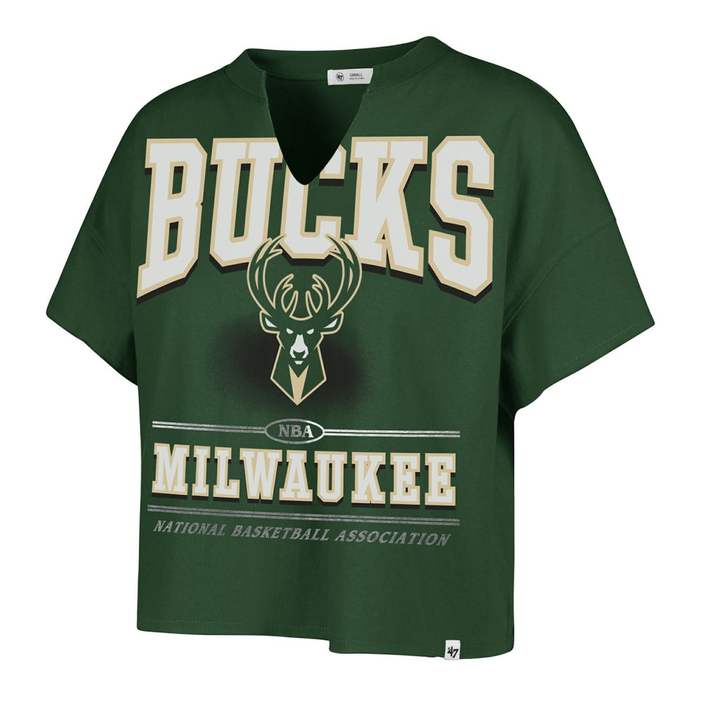 NBA Milwaukee Bucks '47 Women's Elation Oversized Notch Neck T-Shirt