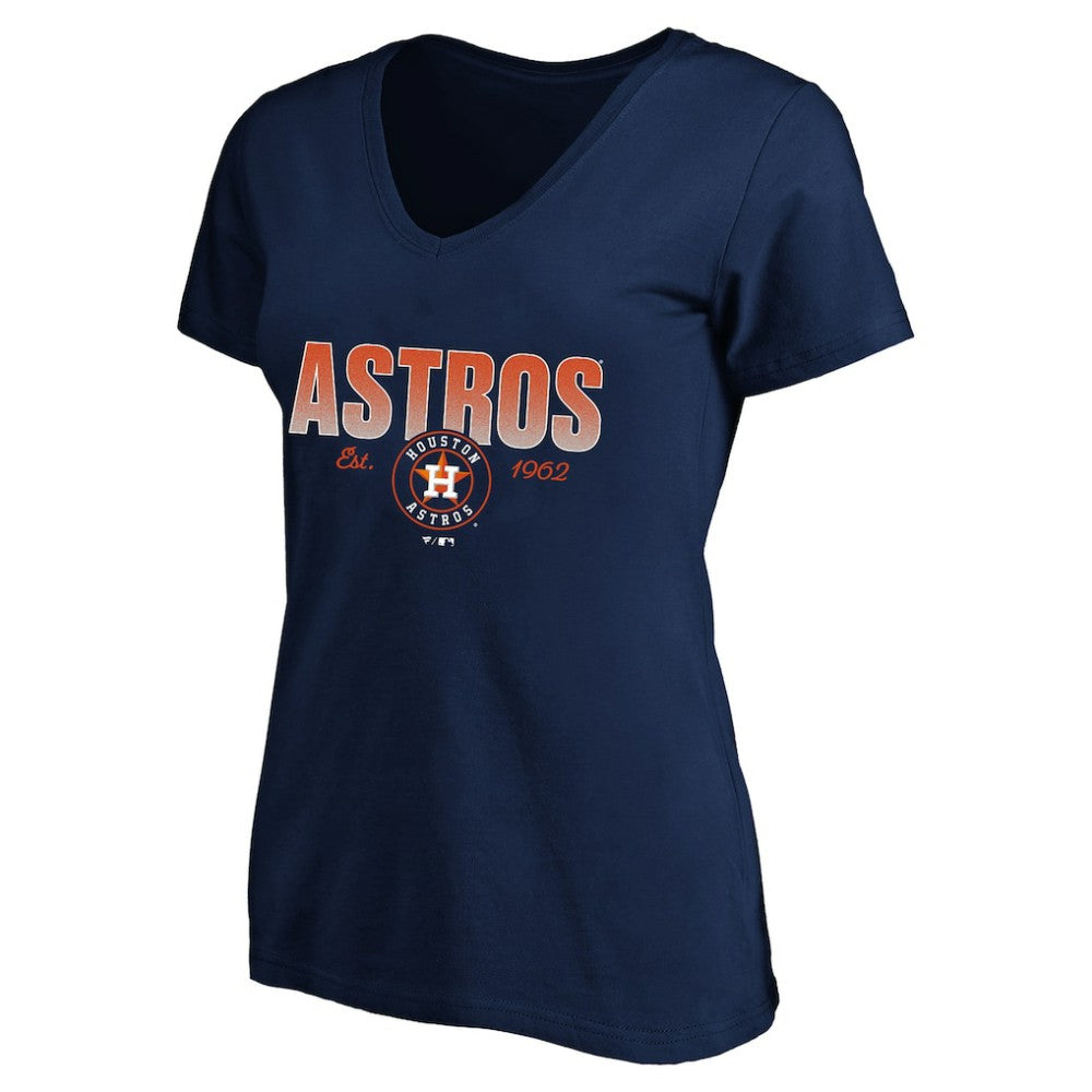 MLB Houston Astros Profile Women's Plus Size Wordmark V-Neck T-Shirt