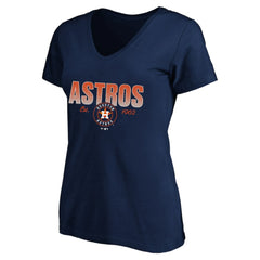 MLB Houston Astros Profile Women's Plus Size Wordmark V-Neck T-Shirt