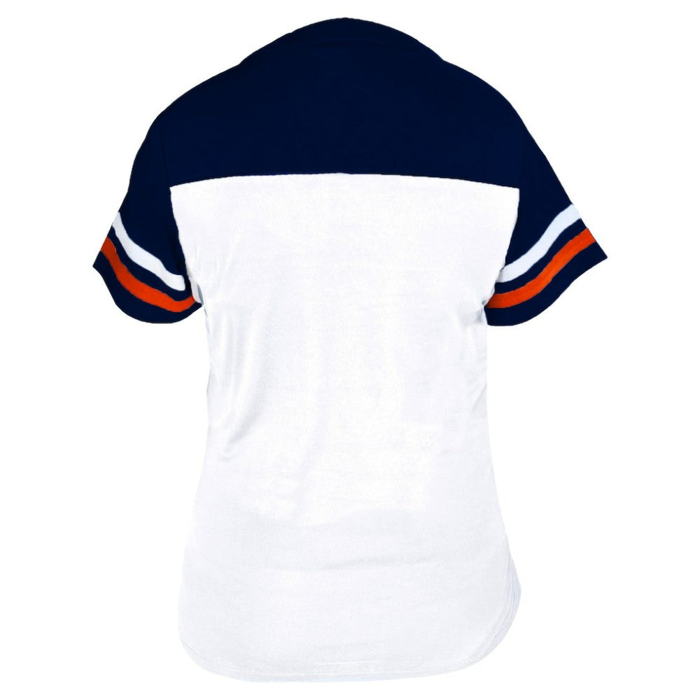 MLB Houston Astros Profile Women's Plus Size Two-Stripe V-Neck T-Shirt