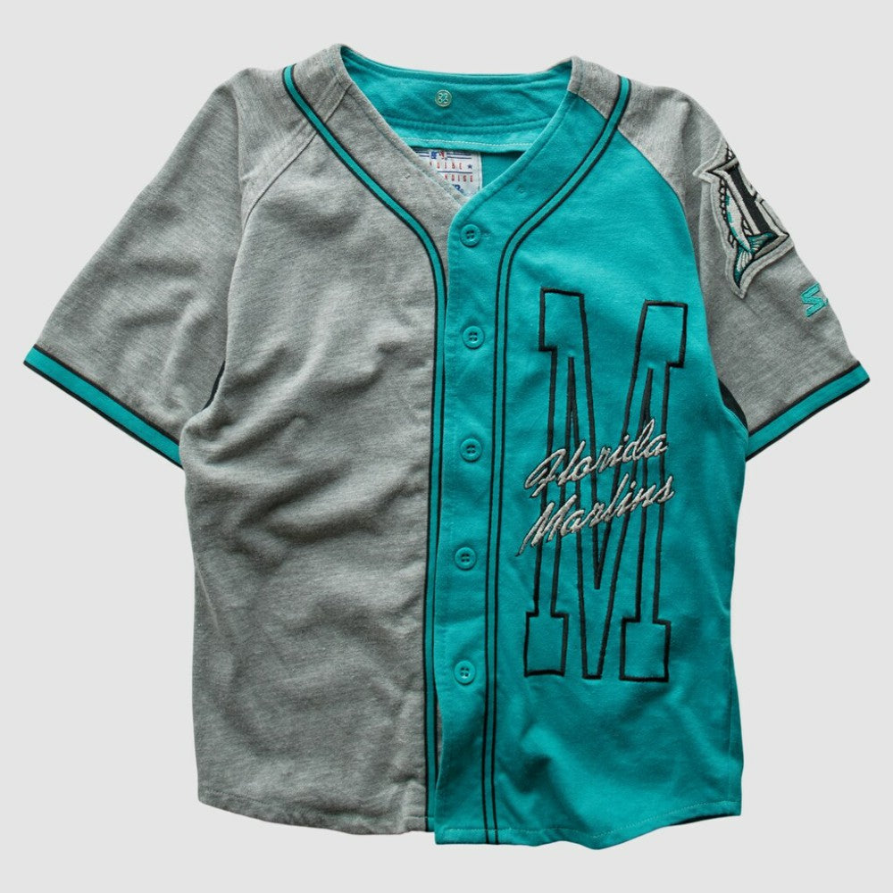 MLB Miami Marlins Starter 90s Full Button Top