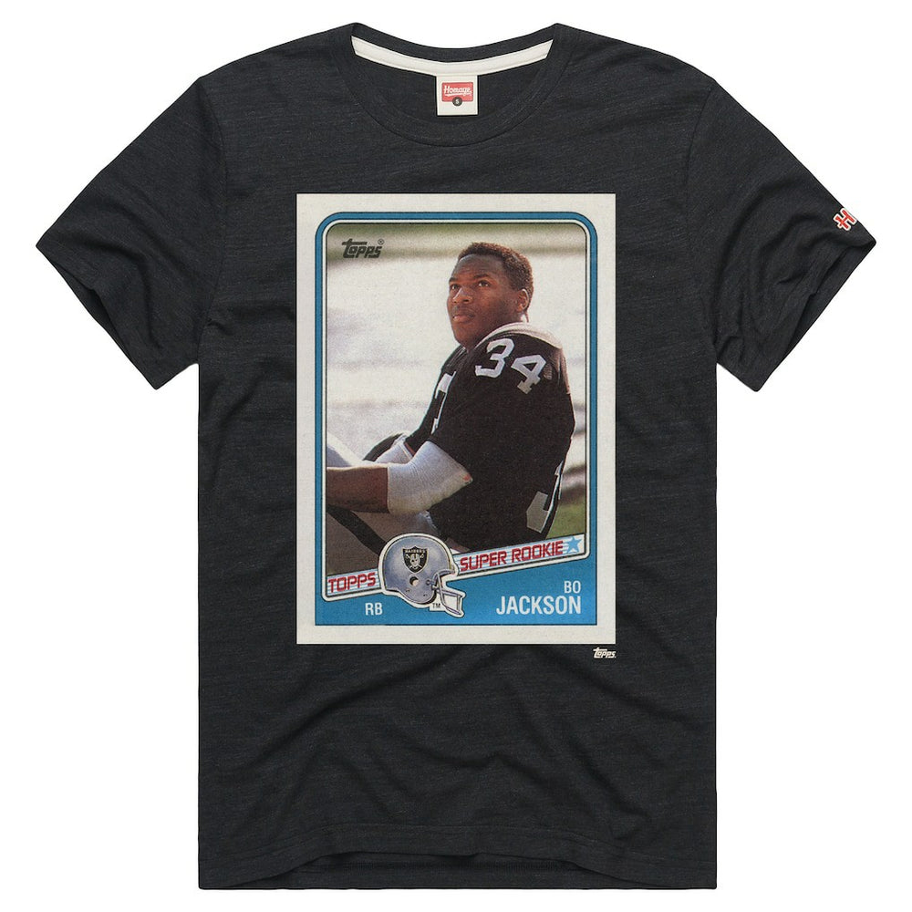 Bo Jackson  Homage Unisex NFL Topps Trading Card Tri-Blend T-Shirt - Las Vegas Raiders