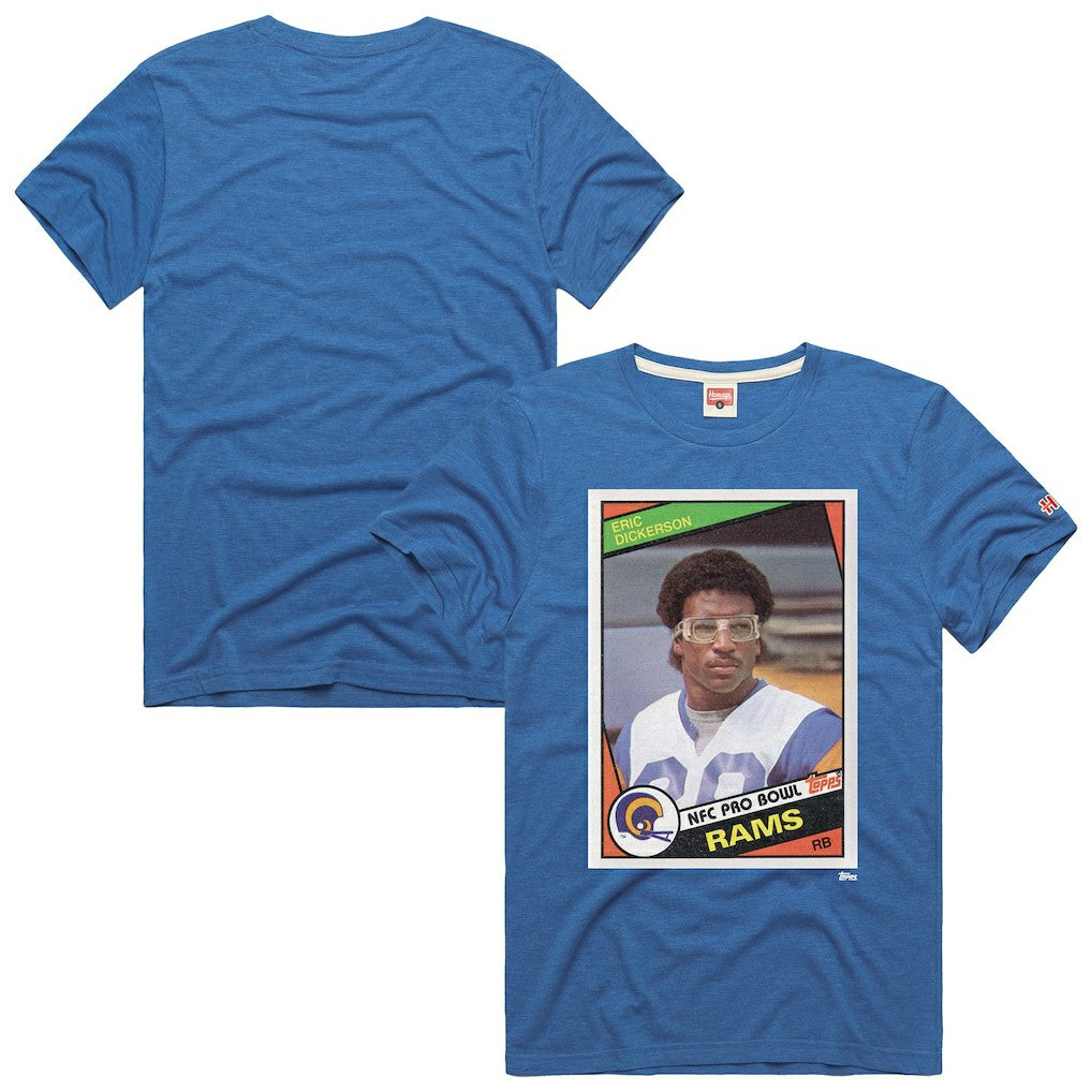 Eric Dickerson  Homage Unisex NFL Topps Trading Card Tri-Blend T-Shirt - Los Angeles Rams