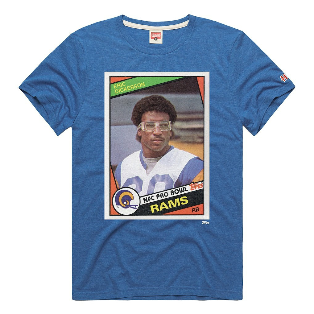 Eric Dickerson  Homage Unisex NFL Topps Trading Card Tri-Blend T-Shirt - Los Angeles Rams