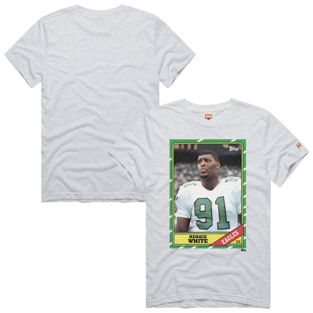 Reggie White  Homage Unisex NFL Topps Trading Card Tri-Blend T-Shirt - Philadelphia Eagles