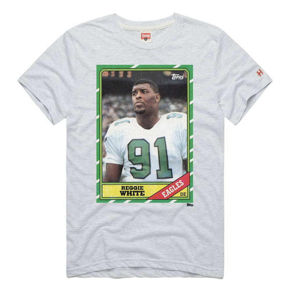 Reggie White  Homage Unisex NFL Topps Trading Card Tri-Blend T-Shirt - Philadelphia Eagles