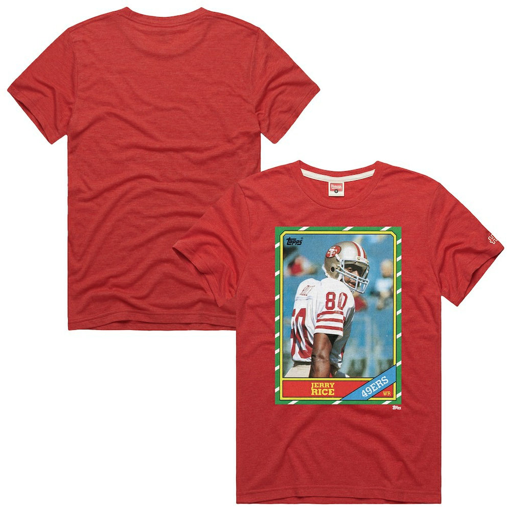 Jerry Rice  Homage Unisex NFL Topps Trading Card Tri-Blend T-Shirt - San Francisco 49ers