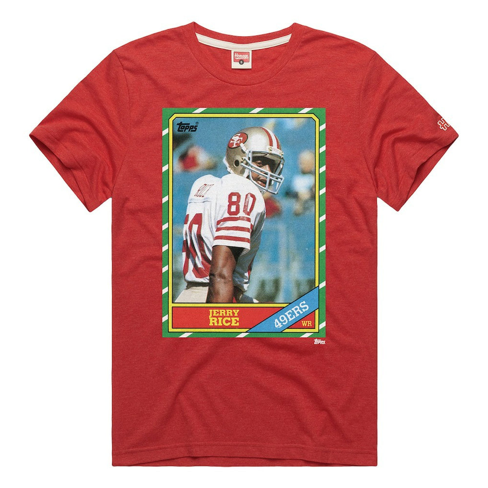 Jerry Rice  Homage Unisex NFL Topps Trading Card Tri-Blend T-Shirt - San Francisco 49ers