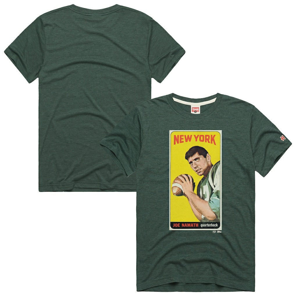 Joe Namath  Homage Unisex NFL Topps Trading Card Tri-Blend T-Shirt - New York Jets