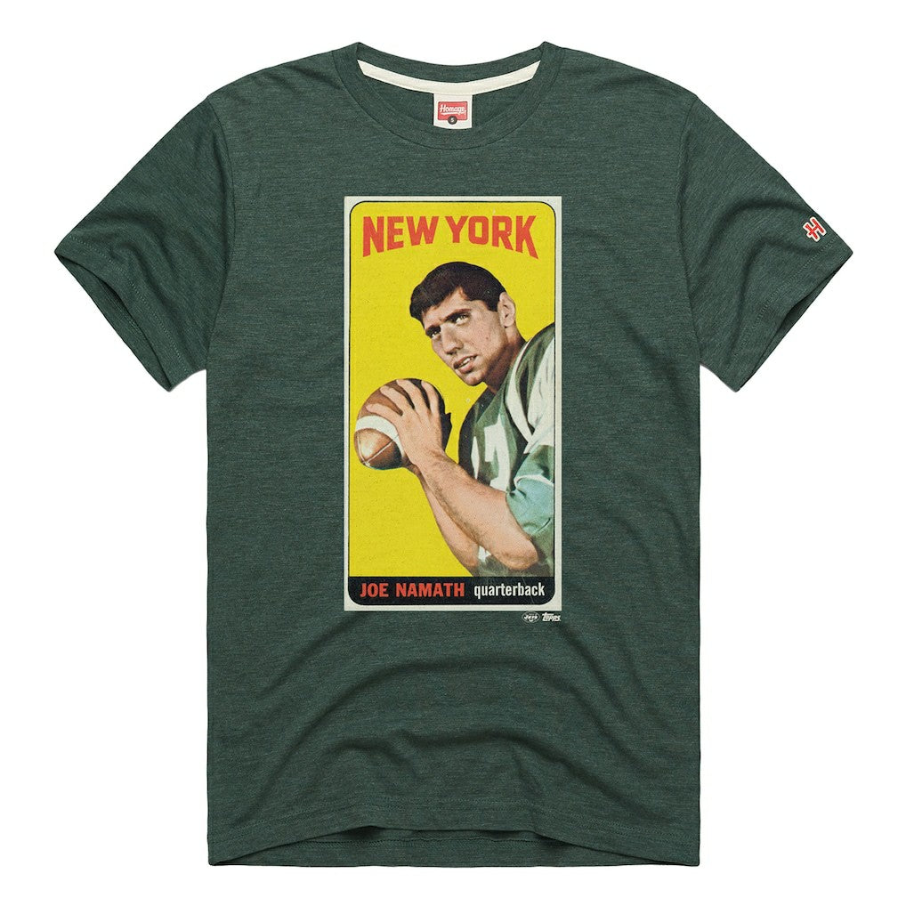 Joe Namath  Homage Unisex NFL Topps Trading Card Tri-Blend T-Shirt - New York Jets