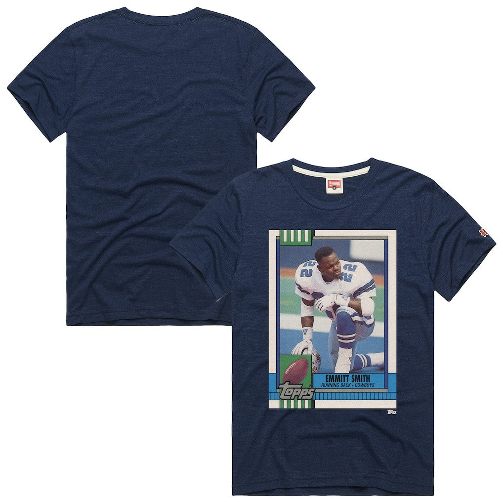Emmitt Smith  Homage Unisex NFL Topps Trading Card Tri-Blend T-Shirt - Dallas Cowboys
